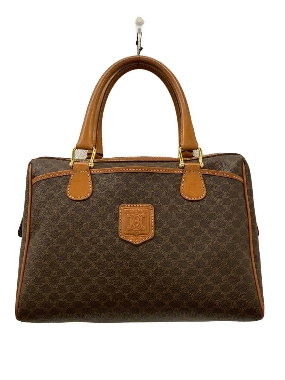 Celine Boston Bag Macadam Handbag Brown All over